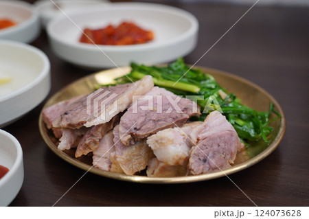 Korean style Boiled Pork Slices Korean style Boiled Pork Slices 124073628