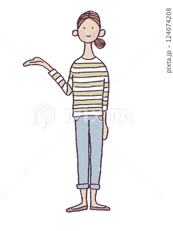 案内する女性のイラスト 案内する女性のイラスト 124074208