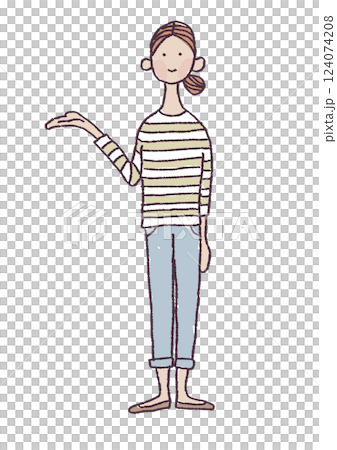 案内する女性のイラスト 案内する女性のイラスト 124074208