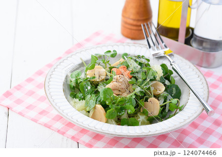 クレソンとマッシュルームのおしゃれなサラダ 124074466