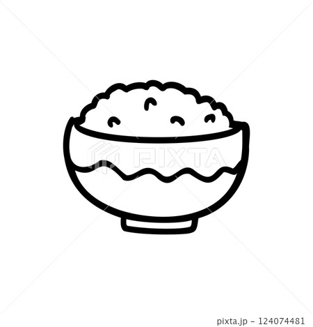 シンプルなご飯のイラスト素材 124074481
