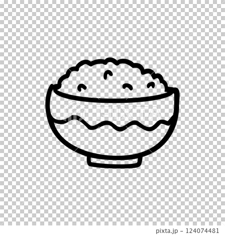 シンプルなご飯のイラスト素材 124074481