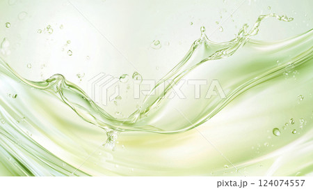 透明なグリーンの水　AI画像 124074557