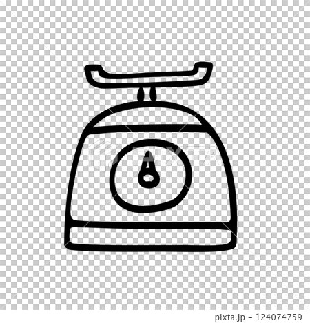 Illustration material of a simple weighing scale Illustration material of a simple weighing scale 124074759
