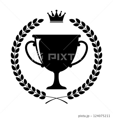 トロフィーアイコン 白黒 124075211