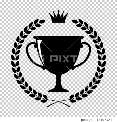 トロフィーアイコン 白黒 124075211