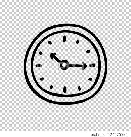 シンプルな時計のイラスト素材 124075524