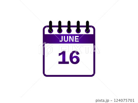 June 16 Calendar Icon 124075701