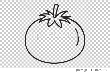 Tomato simple line drawing icon. Monochrome illustration of fresh vegetables Tomato simple line drawing icon. Monochrome illustration of fresh vegetables 124075989