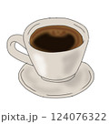 上から見た白カップに入ったブラックコーヒー 124076322