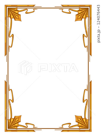 Frame in art nouveau style. Decorative geometric element. 124076443