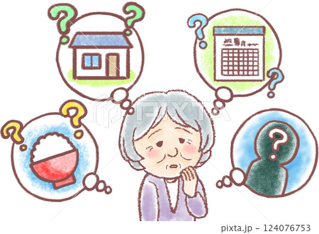 認知症_物忘れ_おばあちゃん 124076753