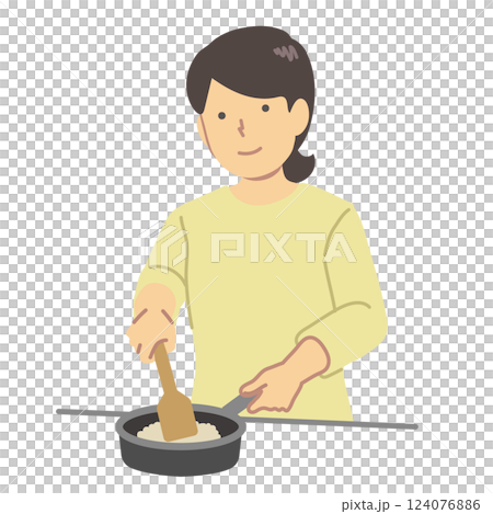 料理をする女性イラスト 料理をする女性イラスト 124076886