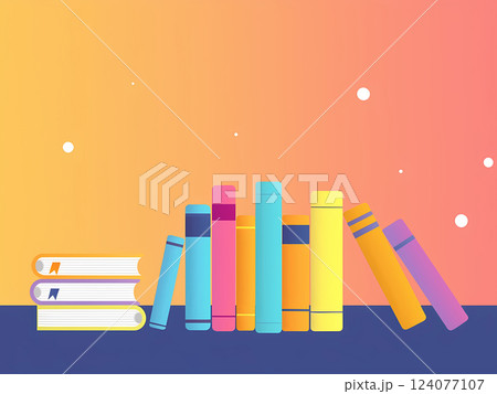 Stack of book , international library day Stack of book , international library day 124077107