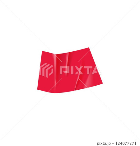 Curved 3d Sticky tape with wrinkles, realistic vector illustration. Curved 3d Sticky tape with wrinkles, realistic vector illustration. 124077271