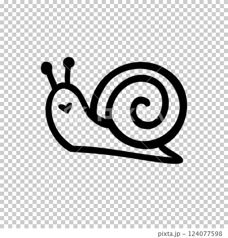 簡單的蝸牛插圖素材 124077598
