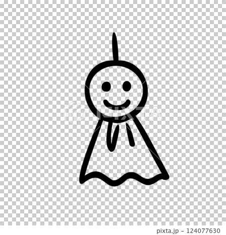 シンプルなてるてる坊主のイラスト素材 シンプルなてるてる坊主のイラスト素材 124077630