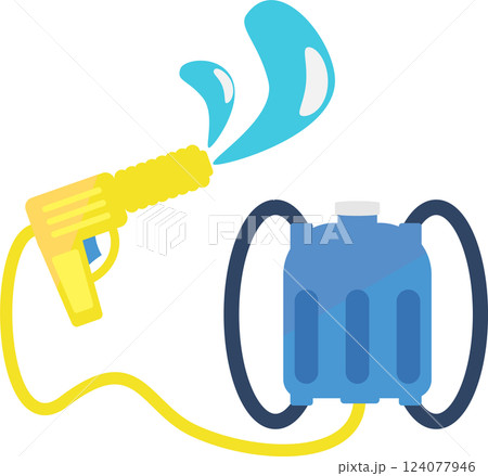 シンプルでかわいいリュック型の水鉄砲のイメージ素材 シンプルでかわいいリュック型の水鉄砲のイメージ素材 124077946