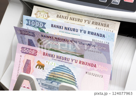 Rwandan Franc in the counting machine Rwandan Franc in the counting machine 124077963