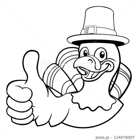 Turkey Thanksgiving Cartoon Bird Christmas Mascot 124078007