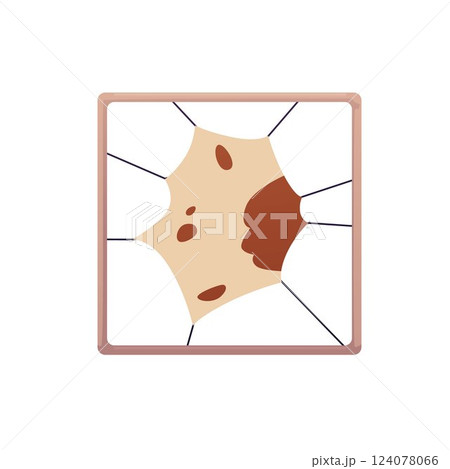 Stand of leather stretched over a wooden frame, vector American Indian culture and traditions, crafts, animal skin 124078066