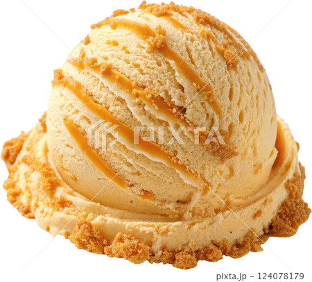 Tempting Scoop of Honey Ginger Ice Cream on a Cone 124078179
