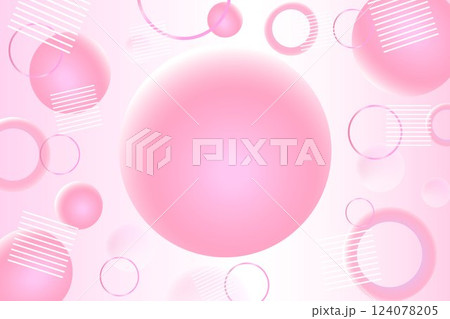 ビジネス背景イラスト　3d調　未来的な円形グラデーション　ピンク色ポップ 124078205
