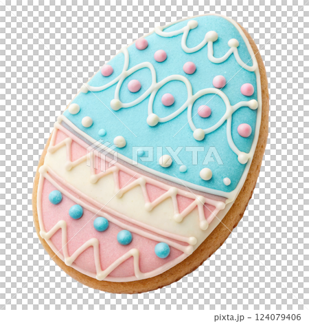 Beautifully Decorated Easter Sugar Cookie with Vibrant Colorful Icing and Sprinkles Beautifully Decorated Easter Sugar Cookie with Vibrant Colorful Icing and Sprinkles 124079406