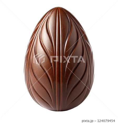 Exquisite Chocolate Easter Egg with Unique Cracked Design 124079454