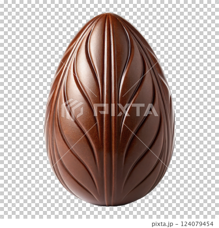 Exquisite Chocolate Easter Egg with Unique Cracked Design 124079454