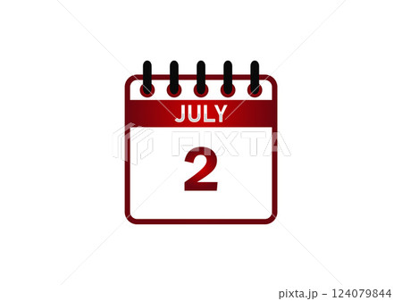 July 2 Calendar Icon July 2 Calendar Icon 124079844