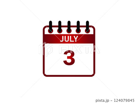 July 3 Calendar Icon 124079845
