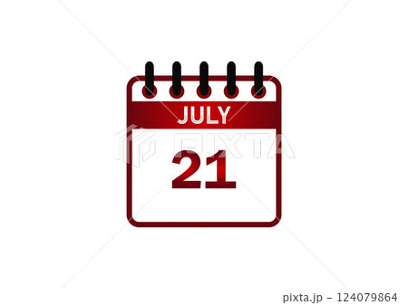 July 21 Calendar Icon 124079864
