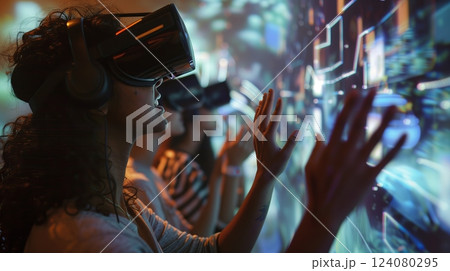 A dynamic VR storytelling experience where users' choices impact an interactive narrative, evoking deep engagement. 124080295