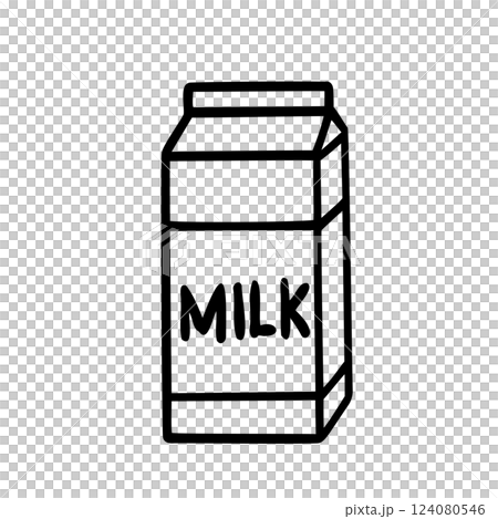 シンプルな牛乳パックのイラスト素材 124080546