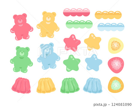 グミ キャンディ イラストセット グミ キャンディ イラストセット 124081090