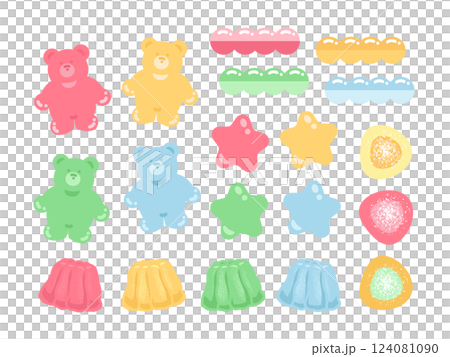グミ キャンディ イラストセット グミ キャンディ イラストセット 124081090