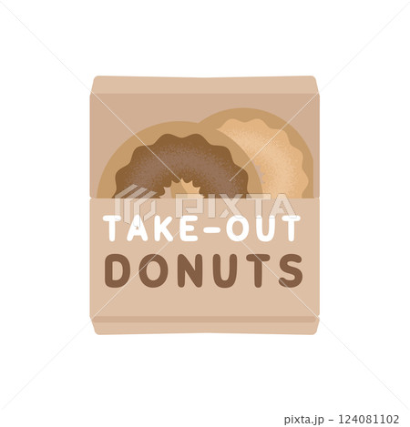 ドーナツ　テイクアウト　イラスト 124081102
