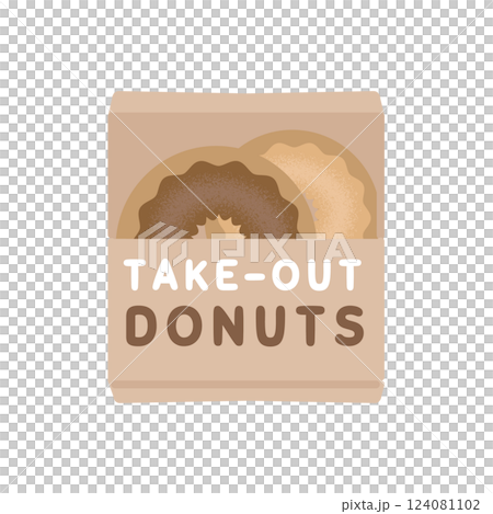 ドーナツ　テイクアウト　イラスト 124081102