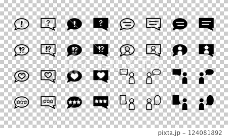 Speech bubbles and conversation icon illustration set 124081892