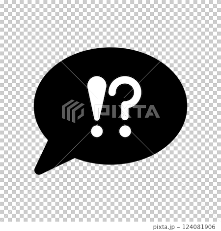 Icon illustration with a surprised and question mark in a speech bubble 124081906