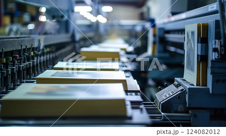 An automated printing press produces high-quality books with smooth precision and flawless alignment. An automated printing press produces high-quality books with smooth precision and flawless alignment. 124082012