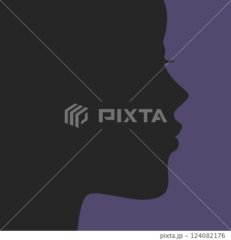 Woman face abstract silhouette close up. Vector illustration 124082176