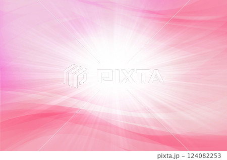 集中線とウェーブ、曲線 ピンクの背景  集中線とウェーブ、曲線 ピンクの背景  124082253