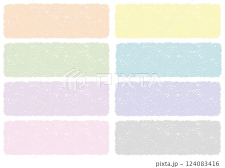 クレヨンテクスチャーの長方形背景セット　パステルカラーバージョン 124083416