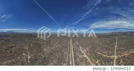 Road to punta arena la ventana bcs baja california sur mexico aerial panorama landscape 124084213