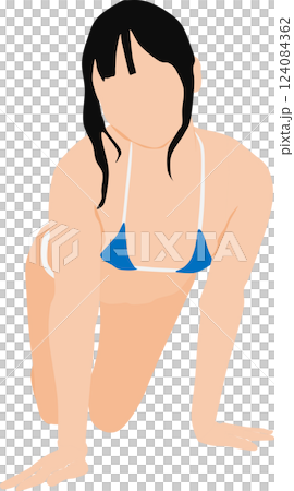 ポーズをとる水着を着た女性のイラスト ポーズをとる水着を着た女性のイラスト 124084362