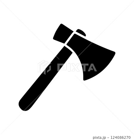 Axe icon. Black icon isolated on transparent background. Axe simple silhouette. Web site page and mobile app design vector element. 124086270