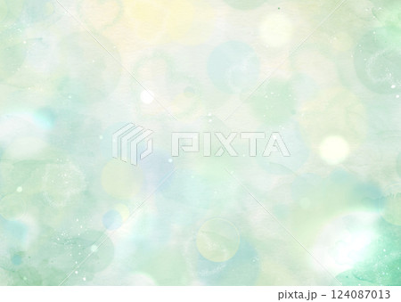 隠れハートのメルヘン、幻想的なきらきら光るシンプルグラデーション背景壁紙イラストテクスチャ【緑】 124087013