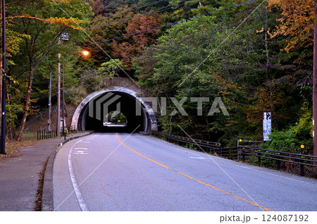 山梨県富士河口湖町 本栖みち(国道300号) 本栖トンネル 山梨県富士河口湖町 本栖みち(国道300号) 本栖トンネル 124087192